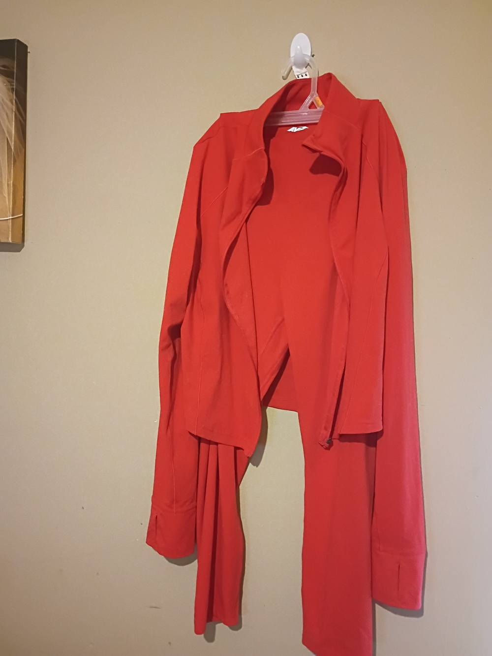 Avia Red Draped Open-Front Jogging Suit